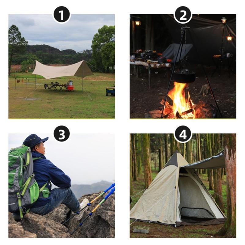 Camping Cooking Tripod - Campfire Cooking Tripod Set Adjustable Hanging