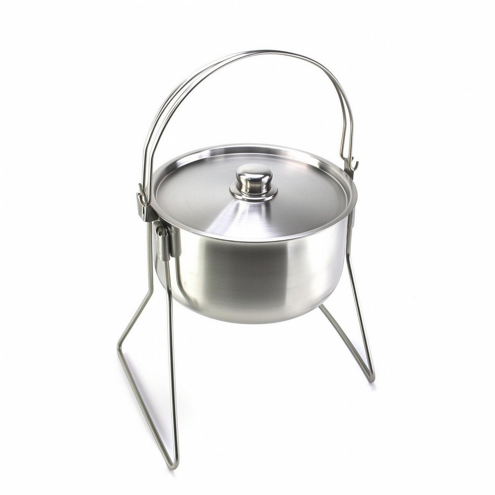 Camping Cooking Tripod - Pot with Tripod Frame Stainless Steel