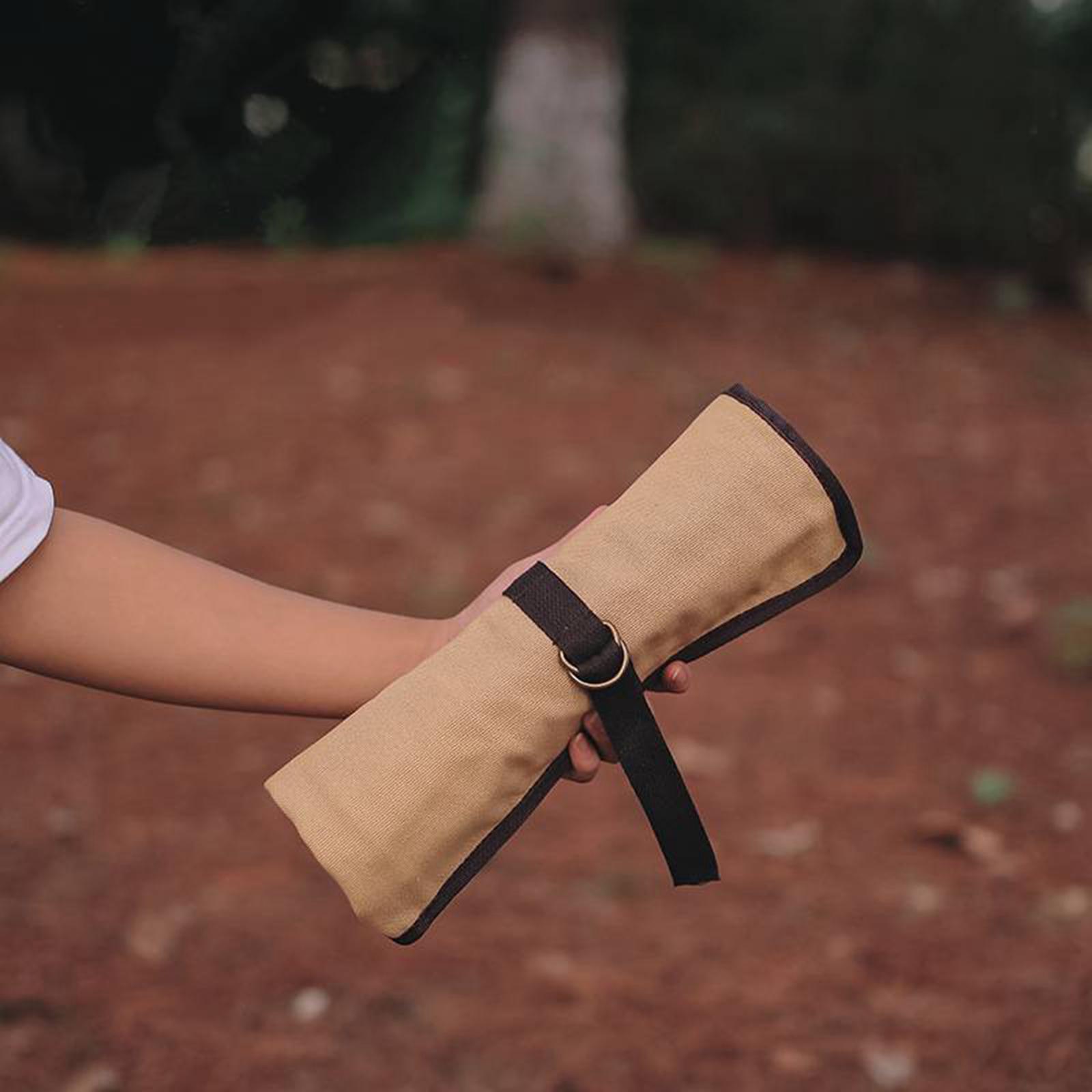 Camping Cooking Utensil Holder - Portable Camping Utensil Roll up Bag