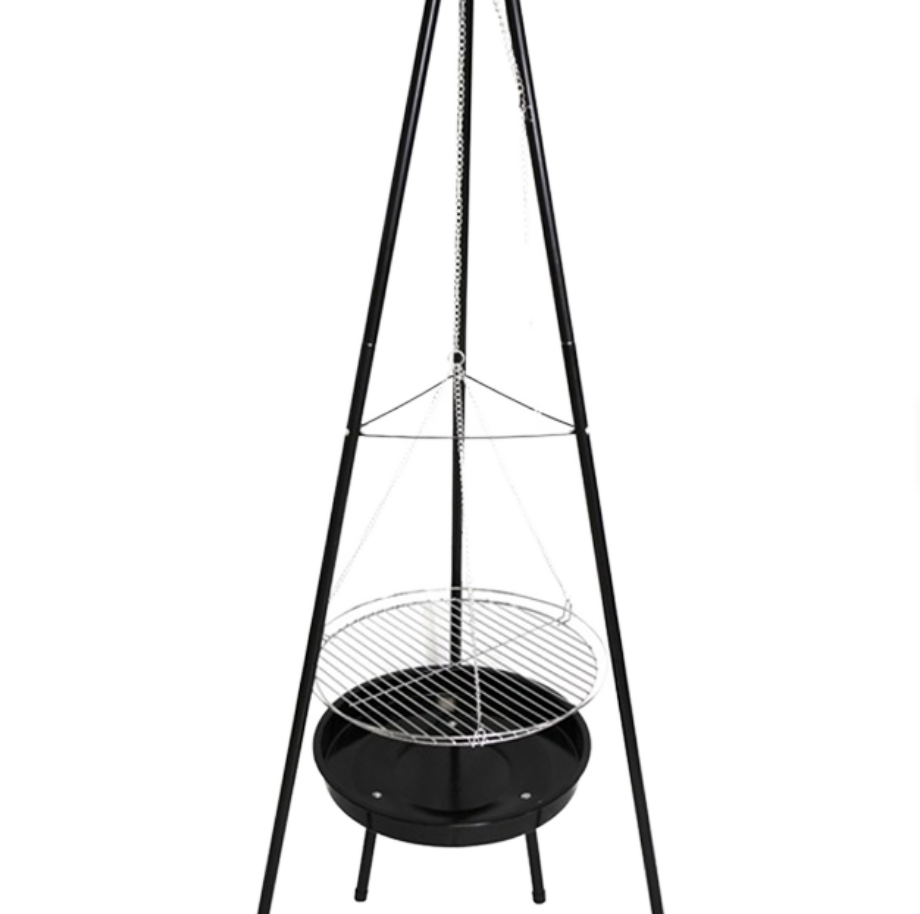 Camping Cooking Tripod - Heavy-Duty Tripod Hanging BBQ Grill with
