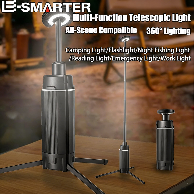 Camping Cooking Tripod - Portable Camping Lantern Telescopic LED Work