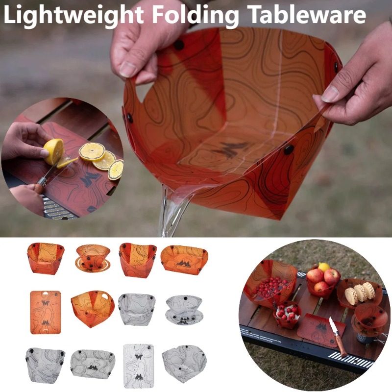 Camping Cooking Recipes - Foldable Camping Tableware Portable Bowl Dinner