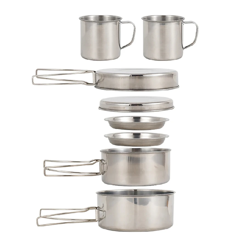 8pcs/Set Camping Cookware Mess - Camping Cooking Recipes 评论和价格