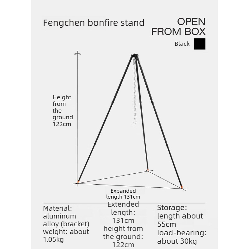 Aluminum Alloy Hanging Pot Bra - Camping Cooking Tripod 评论和价格