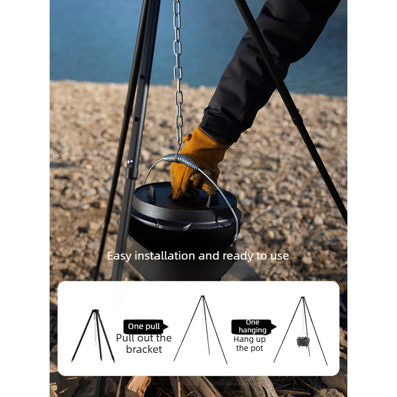 Aluminum Alloy Hanging Pot Bra - Camping Cooking Tripod 评论和价格