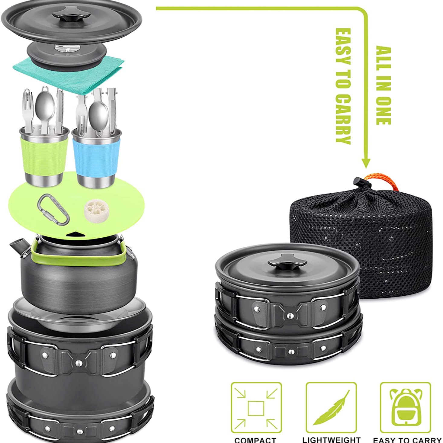 Complete 2-3 Person Camping Co - Camping Cooking Easy 评论和价格