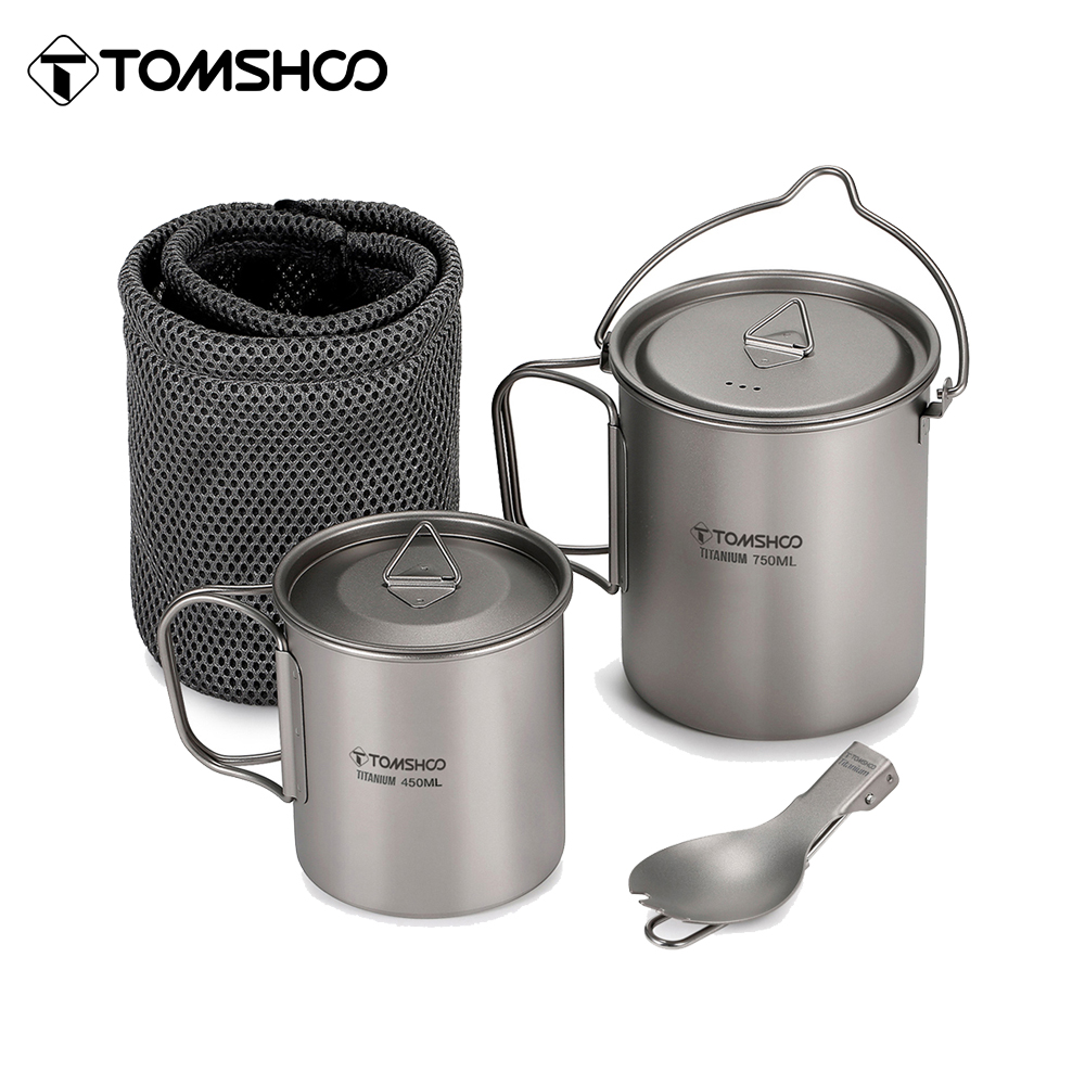 Tomshoo 3 PCS Titanium Cookwar - Camp Spork Set 评论和价格