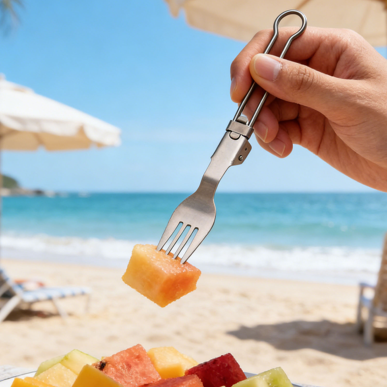 Titanium Foldable Cutlery Set  - Camp Spork Set 评论和价格