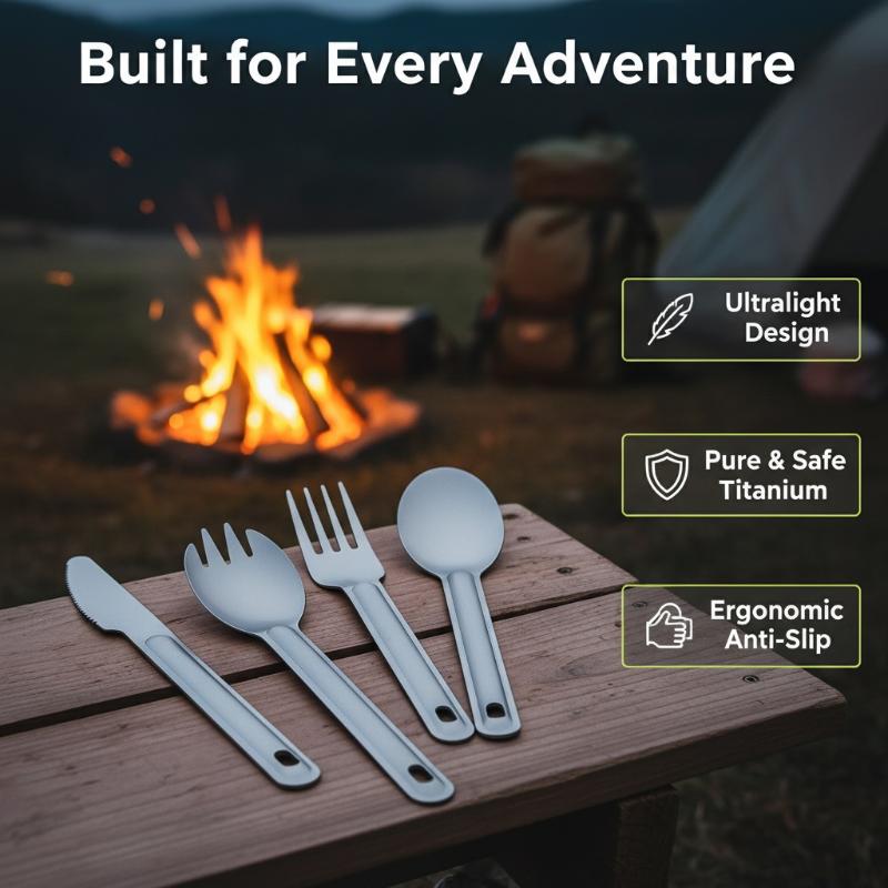 Portable Titanium Long Handle  - Camping Cooking Bundle 评论和价格