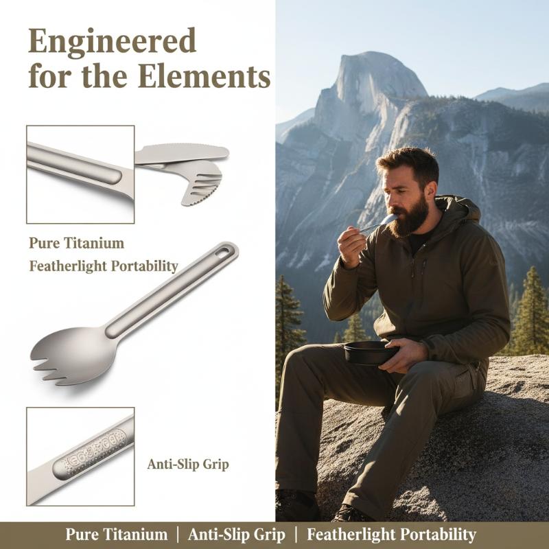Portable Titanium Long Handle  - Camping Cooking Bundle 评论和价格