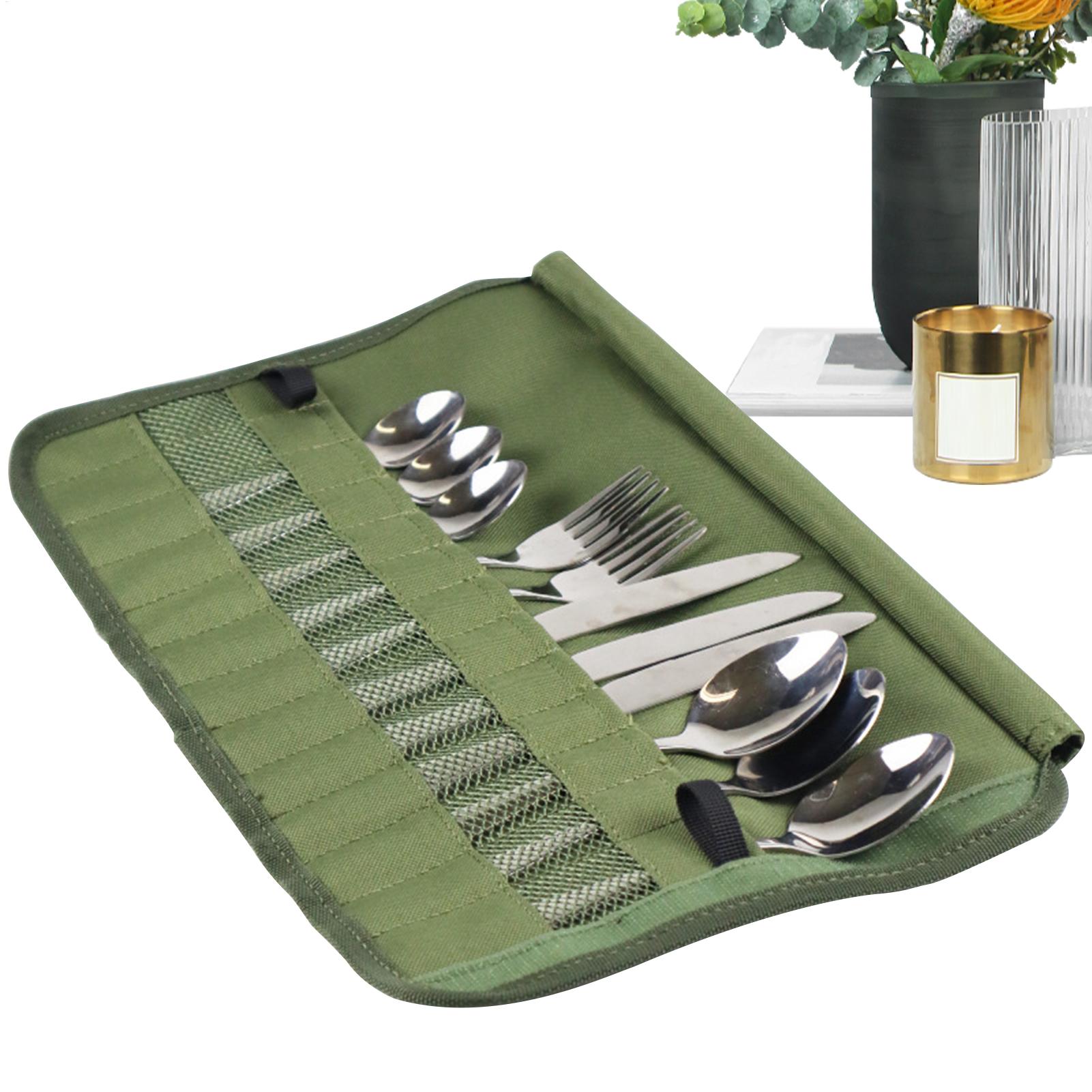 Camping Tableware Roll Bag Cam - Camping Cooking Utensil Holder 评论和价格