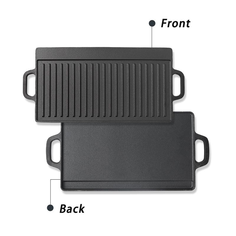 Double Sided Cast Iron Grill P - Camping Cooking Flat Top 评论和价格