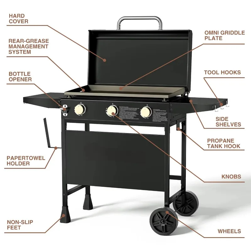 Wheeled Outdoor Flat-Top Cooki - Camping Cooking Flat Top 评论和价格