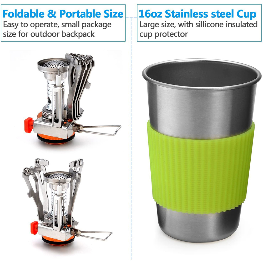 Camping Cookware Kit with Stov - Camping Cooking Recipes 评论和价格